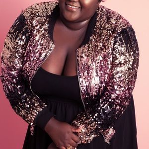 Sparkle zip up jacket in a 3x